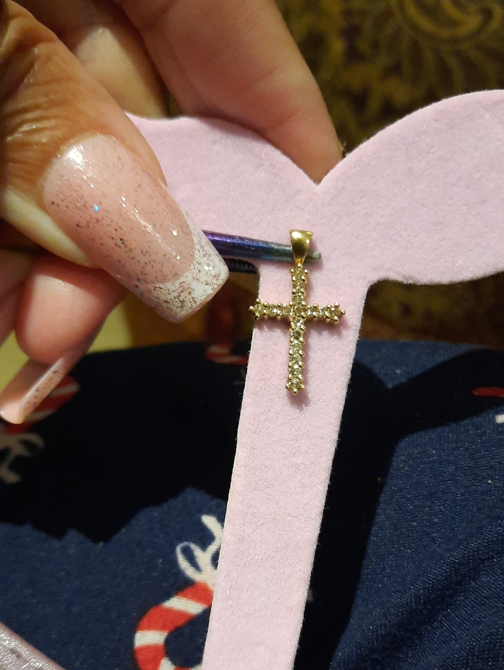 NWOT AUTHENTIC GENUINE SOLID 10K YELLOW GOLD CZ DIAMONELLE CROSS PENDANT CHARM